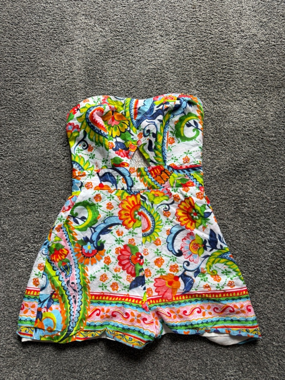 Amanda Uprichard Nalia Romper White Floral Multicolor Romper XS